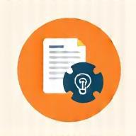 Icon representing content strategy with document and ideas