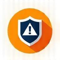 Icon representing crisis communication with shield and warning symbol