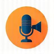 Icon representing media training with microphone and camera
