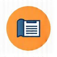 Icon representing public relations with news paper or article