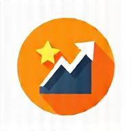 Icon representing talent management with star and upward graph